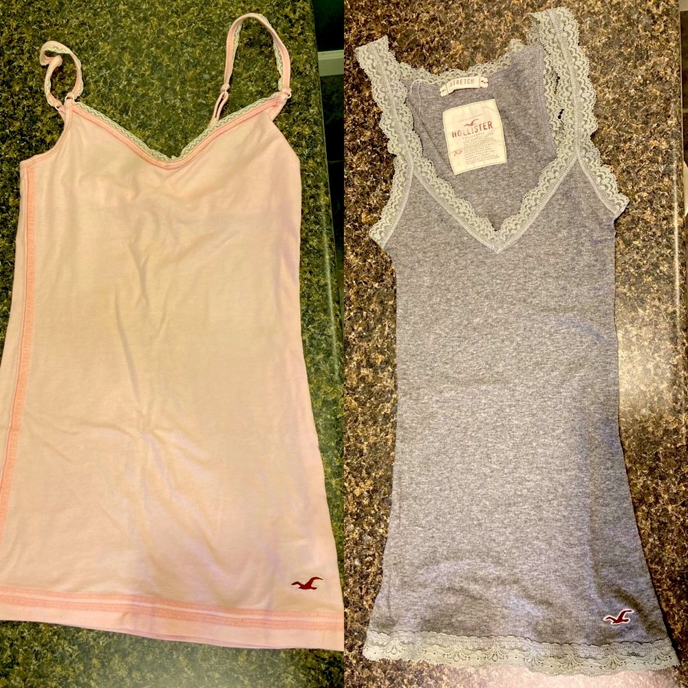 Hollister camisoles size XS. Light pink/grey